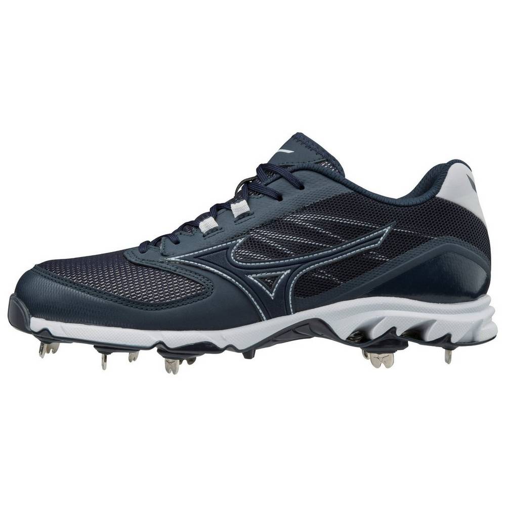 Mens Mizuno 9-Spike Dominant 2 Low Metal Baseball Cleats Navy/White Philippines (ATOWFY195)